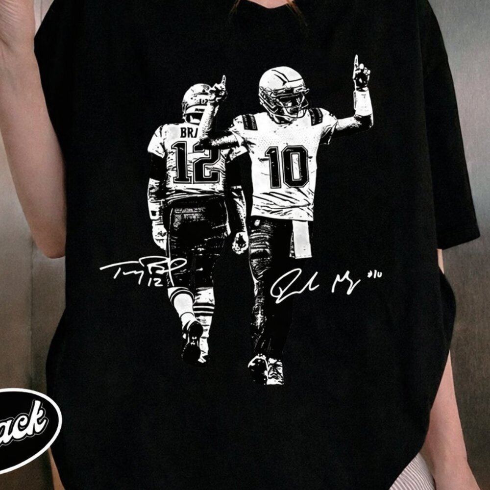 Drake Maye Tom Brady Shirt, Football Y2k Rap Tee, New England Football Vintage